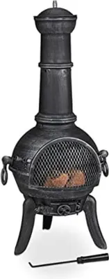Produktbild von Famanu Feuerstelle Gartenofen - 46 x 48 x 112 cm - Silber