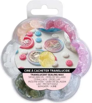Image de Kit de bricolage Aladine : cachets à cire avec motifs floraux, 7 couleurs