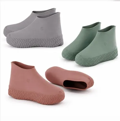 Produktbild von Regen Schuhüberzieher Silikon 3er Set, wasserdicht & rutschfest, wiederverwendbar Schuhschutz für Regen, Schnee & Outdoor Größe 38–46