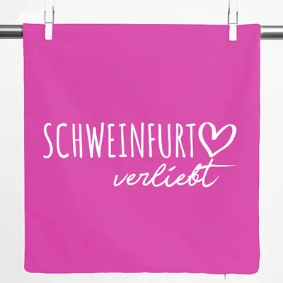 Produktbild von Huuraa Kissenbezug Schweinfurt verliebt 40x40cm Fuchsia Baumwolle Dekokissenbezug Geschenkidee
