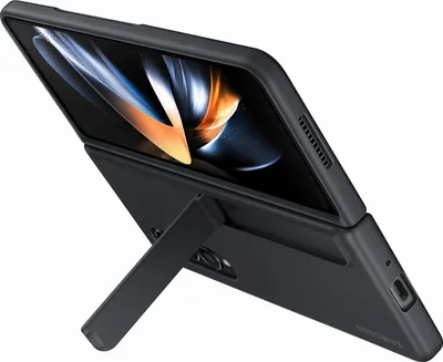 Image de Coque pour Samsung Galaxy Z Fold 4 Silicone avec S Pen Fonction Stand Noire Samsung