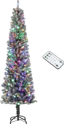 Image de Arbre de Noël artificiel - Avec éclairage LED - 225 cm - 220 LED - 519 branches - Vert