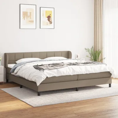 Produktbild von The Living Store Boxspringbett mit Matratze Taupe 200x200 cm Stoff