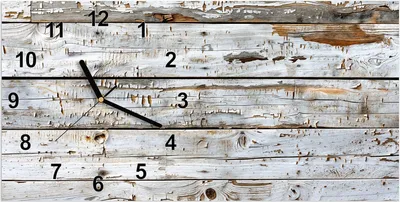 Produktbild von Wanduhr aus Glas mit Motiv Verwitterte Holzbretter- 60 x 30 cm - inkl. Aufhängesystem