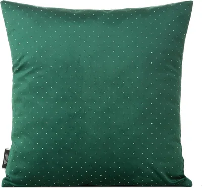 Image de Eurofirany | Taie d'oreiller - 45x45 cm - Vert foncé - Housse de coussin avec strass