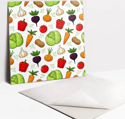 Produktbild von Fliesenaufkleber Set - 9 Stück Selbstklebende PVC Fliesen-Designs - Für Bad und Küche 30 x 30 - Gemüse und Früchte