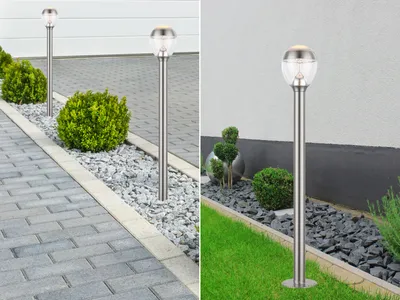 Produktbild von 2er Set LED Pollerleuchten Gartenbeleuchtung Edelstahl Außenleuchten, Höhe 99cm