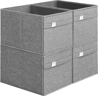 Productafbeelding van Famanu opbergbox set van 4 - 40 x 30 x 25 cm, inklapbaar, donkergrijs