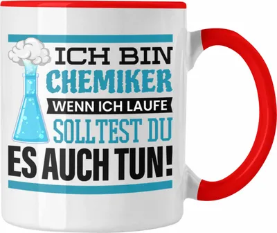 Produktbild von Trendation - Ich Bin Chemiker Tasse Geschenk Chemiker Sprüche Chemie-Lehrer Student (Rot)