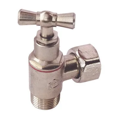 Obrázok produktu pre Zátkový ventil WC s uhlovým ventilom, poniklovaný mosadz