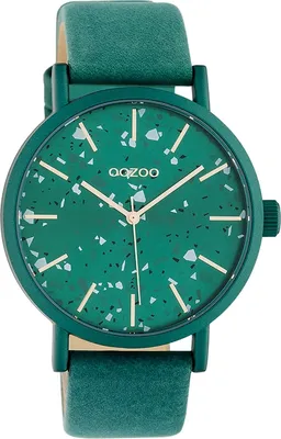 Image de Montre Oozoo vert cuir Timepieces dames montre à quartz analogique UOC10411