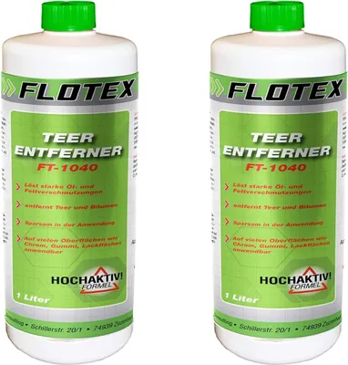 Produktbild von Flotex Teerentferner, 2x1L Teerreiniger löst Teer Fett Bitumen Öl Rückstände