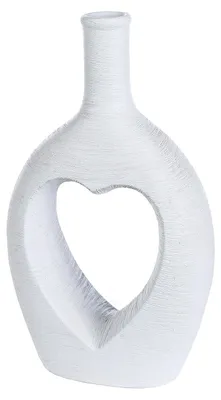 Obrázek produktu pro Vázka, láhev, motiv "Láska", srdce, keramika, bílá, balení 2 kusů, délka 8 cm, šířka 17 cm, výška 29 cm, 34034 4063387340349
