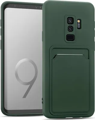 Produktbild von Conie Schutzhülle für Samsung Galaxy S9 Plus mit Kartenfach Tasche Case Cover Bumper Silikon Hülle in Grün