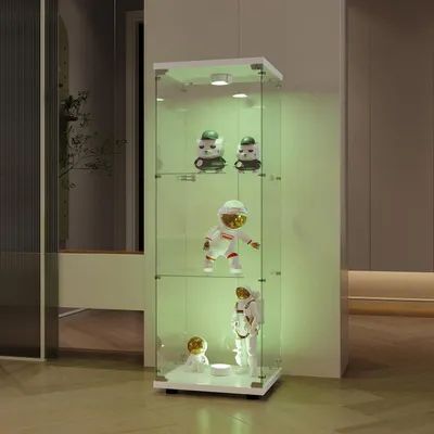Immagine prodotto di Vetrina espositiva con 3 ripiani e illuminazione a LED, colore bianco