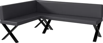 Produktbild von MEBLINI Eckbank für Esszimmer - Küchenbank - Essecke - Sitzecke Küche - TONI - X-Beine 142x196x87cm Links - Grau Kunstleder