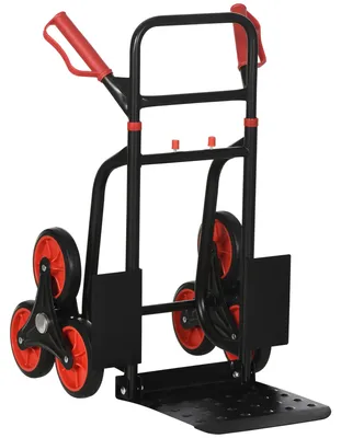 Produktbild von Treppensteiger 120 kg Sackkarre Transportkarre Griff höhenverstellbar Klappbar Stahl 45 x 60 x 109 cm Schwarz TPR