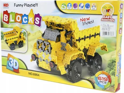 Produktbild von Konstruktionsbausteine LKW Kipper 619 Teile - 3D Baukasten Baustellenfahrzeug Kinder