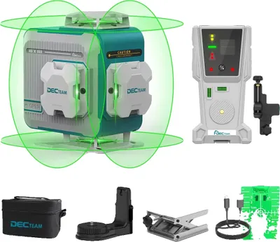 Image de Niveau laser Decteam, 16 lignes, précision de nivellement automatique, Avec récepteur