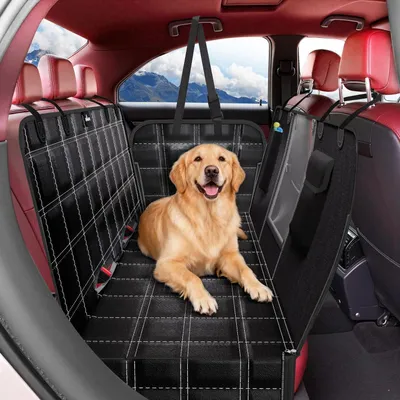 Produktbild von Hundedecke Auto Rückbank 100% Wasserdicht Kratzfest mit Seitenschutz Schwarz 135x148 cm