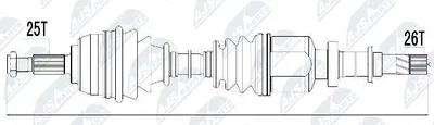 Produktbild von NTY NPW-RE-032 Antriebswelle Vorne Rechts für RENAULT SCÉNIC II (JM0/1) MEGANE II Coupé-Cabriolet (EM0/1) MEGANE II Kombi (KM0/1) MEGANE II