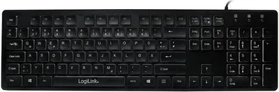 Produktbild von LogiLink ID0138, Volle Größe (100%), Kabelgebunden, USB, Membran Key Switch, LED, Schwarz