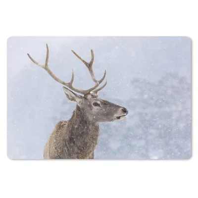 Produktbild von MuchoWow® Schreibtischunterlage Schnee - Hirsche - Winter 60x40 cm - XXL Mauspad - Großes Mauspad