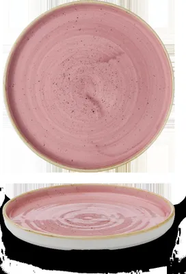 Produktbild von Churchill Super Vit Stonecast Flache Teller mit Steilrand, 21 cm, 6 Stück, Blütenrosa, rund