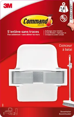 Imagen del producto de Soporte para trapeadores Command 17007FGN de 3M, para mangos de hasta 25 mm de diámetro