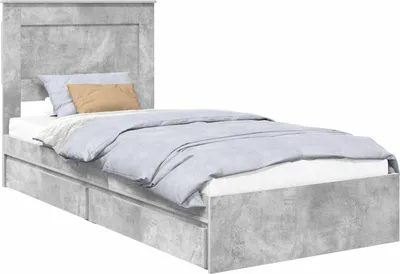 Immagine prodotto di Letto con Contenitore con testiera Grigio cemento 90 x 190 cm