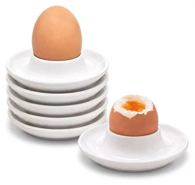 Zdjęcie produktu dla Zestaw 6 porcelanowych pojemników na jajka, kolor biały