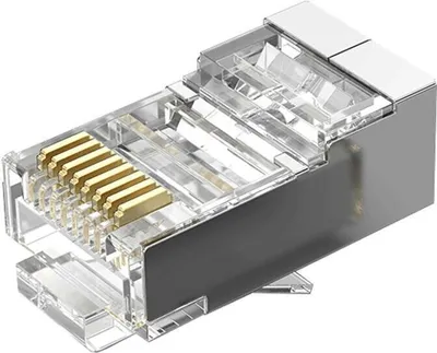 Obrázok produktu pre Vention IDBR0-50, RJ-45, Strieborná, Priehľadná, Samec, Priamy, Kov, Cat5e
