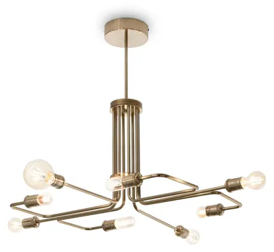 Produktbild von Aufhängung Industrial-Minimal Triumph Metall Messing 8 Lichter E27