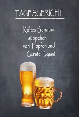 Produktbild von vianmo Holzschild 18x12 cm Bier Tagesgericht Schaum-Süppchen kalt