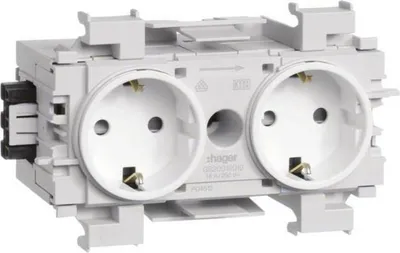Immagine prodotto di HAGER GS20019016 Steckdose 2-fach Wago Steck/Klemmtechnik (GS20019016)