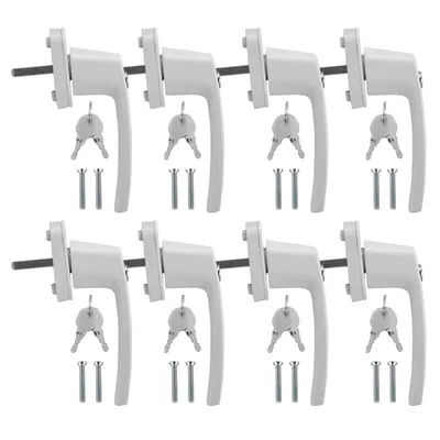 Immagine prodotto di Hengda maniglia per finestra maniglia per finestra in alluminio set sicurezza maniglia per finestra maniglia bloccabile 8X bianco