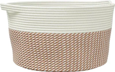 Obrázok produktu pre Úložný kôš hnedo-biely Ø40x25 cm bavlna