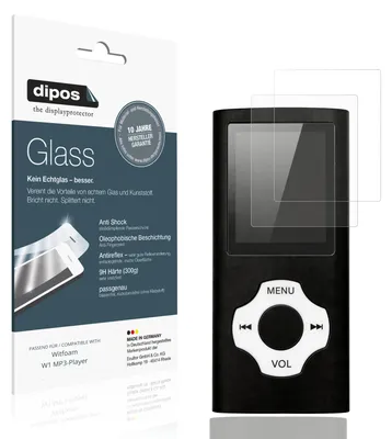 Produktbild von 2x Schutzfolie für Witfoam W1 MP3-Player matt - Anti-Shock 9H Folie dipos Glass Kunststoffglas