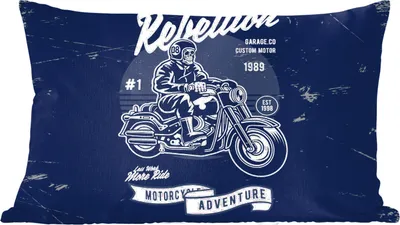 Produktbild von MuchoWow® Zierkissen Sofakissen Wohnzimmer Dekokissen 50x30 cm Motorrad - Männer - Vintage - Wohnzimmerdekoration - Polster mit Photo