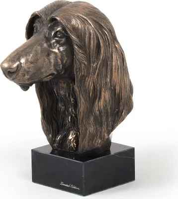 Immagine prodotto di Levriero afgano - Scultura di un cane, busto su piedistallo in pietra, statua, trofeo per esposizioni canine del marchio Art-Dog