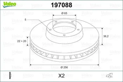 Produktbild von 2x VALEO Bremsscheiben Hinten für VW Golf IV Schrägheck (1J1) 256mm 197088