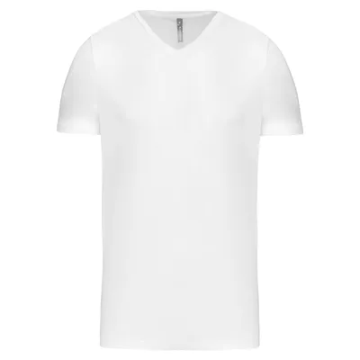 Produktbild von Kariban Herren T-Shirt Kurzarm V-Neck V-Ausschnitt Basic Kurzarmshirt, Größe:3XL, Farbe:Weiß