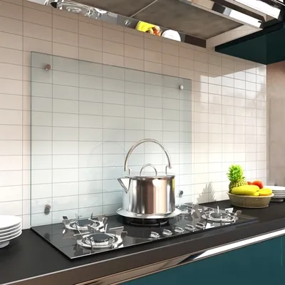 Zdjęcie produktu dla Szklana osłona przeciwbryzgowa Melko do kuchenki, do kuchni, kuchenki, płytek, szkło bezpieczne ESG o grubości 6 mm, panel ścienny do kuchni, w zestawie śruby, 90 x 60 cm, szkło przezroczyste