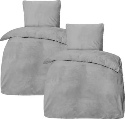 Produktbild von Bettwäsche Winter Plüsch Samt Touch Fleece Uni  135x200 80x80: 4tlg. / Creme