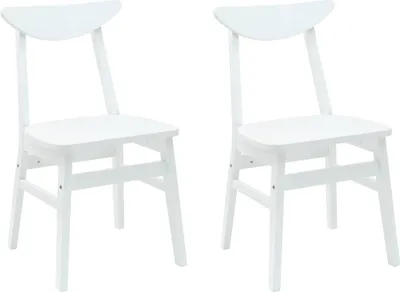 Image de vidaXL - 2 chaises de salle à manger, bois massif d'hévéa, blanches