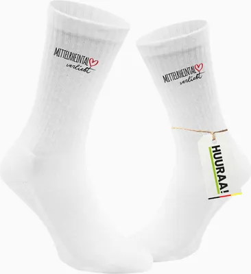 Produktbild von Huuraa Uni Socken Mittelrheintal verliebt 37/41 White Baumwolle Tennissocken Geschenkidee