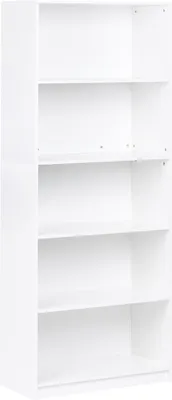 Obrázek produktu pro BELIANI Knihovna s 5 policemi bílá dřevotříska minimalistický styl matný povrch