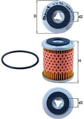 Produktbild von Kraftstofffilter MAHLE KX 76D passend für MERCEDES-BENZ Citaro (O 530) Filtereinsatz