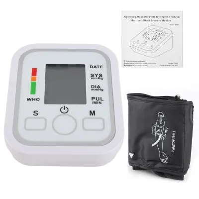 Obrázek produktu pro Měřič krevního tlaku, LCD displej, přesné měření, přenosný náramkový měřič s funkcí nastavení času