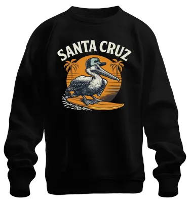Immagine prodotto di Santa Cruz Pelican Surfer Sunset Palm Coast Vintage Unisex Felpa Pullover, Nero, L